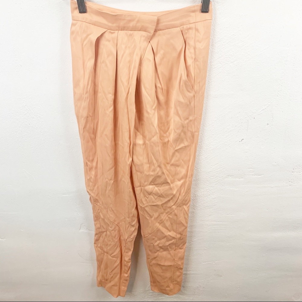 Bebe Size 0 Peach Silky Harem Skinny Pants Trouser‎ Business Career